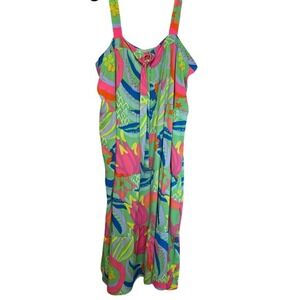 Nwt Michelle Mcdowell Copacabana Pine Callie‎ Dress XL Artsy Colorful Resort